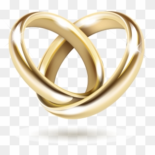 Wedding Invitation Gold Wedding Ring - Wedding Rings Vector Png, Transparent Png