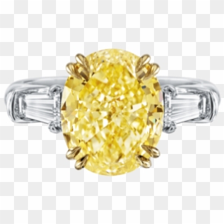 Classic Winston™, Oval-shaped Yellow Diamond Ring - Ring Diamond Yellow, HD Png Download