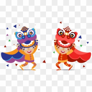 Transparent Happy Eyes Clipart - Chinese Lion Dance Cartoon, HD Png Download