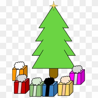 Christmas Tree With Presents Clipart 12, Buy Clip Art - Kolay Yılbaşı Ağacı Çizimleri, HD Png Download