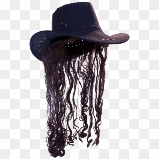 14372 Black Hat Blac - Cowboy Hat Wig, HD Png Download