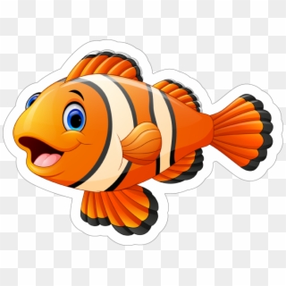 Clown Fish Sticker - Fish Cartoon Set, HD Png Download