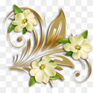 Free Png Download Yellow Flowers Gold Ornament Clipart - Png Ornament Flower, Transparent Png