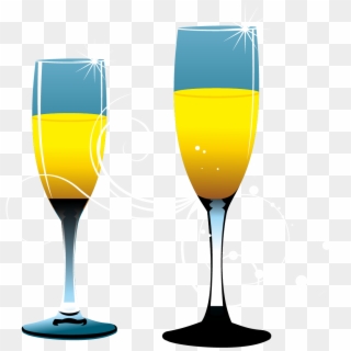 Champagne Glass Yellow - Wine Glass, HD Png Download