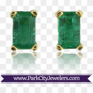 Emerald Cut Emerald Stud Earrings - Elk Ivory Jewelry, HD Png Download