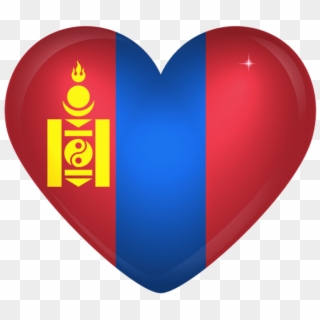 Free Png Download Mongolia Large Heart Flag Clipart - Mongolia Flag In A Heart, Transparent Png
