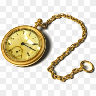 Pocket Watch Antique Clock - Gold Pocket Watch Drawing, HD Png Download