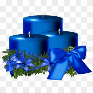 Blue Candle Png - Blue Christmas Candle Clipart, Transparent Png