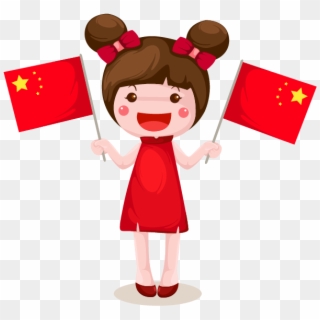 Transparent China Clipart - Chinese With Flag Cartoon, HD Png Download