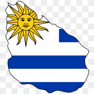 Uruguay Flag Map Large Map - Uruguay Flag, HD Png Download