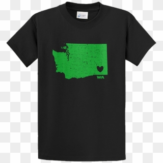 Green Wa State Heart Shirt, HD Png Download