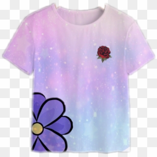 #tshirt #flower #purple #shirt #colorful #rose #verlauf - Flower, HD Png Download