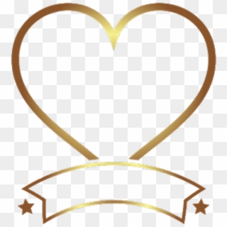 Heart Coração Gold Golden Ouro Dourado @lucianoballack - Transparent Oval Frame Png, Png Download
