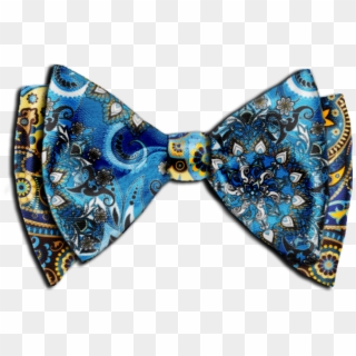 The Thomas Custom Bow Tie-sky Blue Yellow Brown - Paisley, HD Png Download