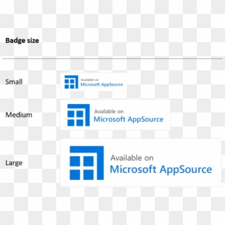 Appsource Badge Sizes - Available On Microsoft Appsource, HD Png Download