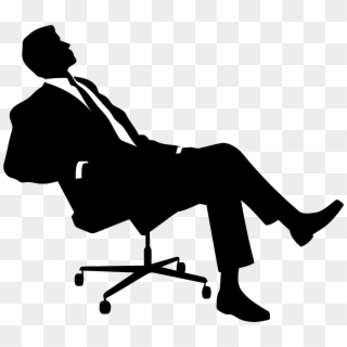 Chair Silhouette Sitting Clip Art - Ceo Clipart Black And White, HD Png Download