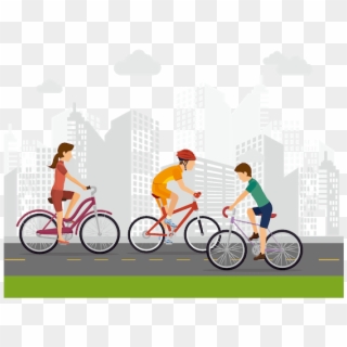 Cycling City Cartoon, HD Png Download