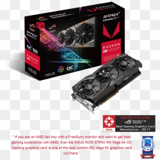 Asus Rog Radeon Rx Vega 64 8gb Strix Rxvega64 O8g Gaming - Amd Radeon Rx Vega 64, HD Png Download