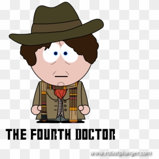The Fourth Doctor - Doctor Who Tom Baker Cartoon, HD Png Download