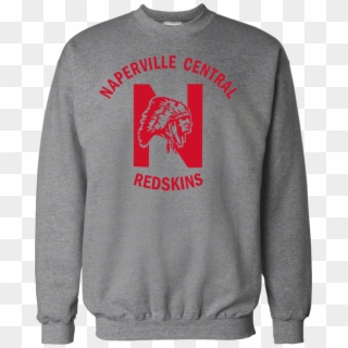 Grey Crewneck Sweatshirt With Red Printed Ink Logo - Crew Neck, HD Png Download