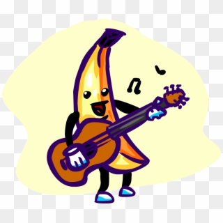 Clip Art Clipart Image - Banana Playing Guitar, HD Png Download