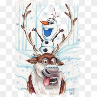 Olaf And Sven Clipart Free Cliparts Images On Transparent - Olaf And Sven Drawing, HD Png Download