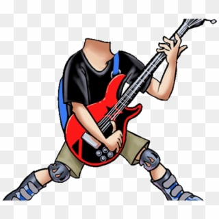 Guitar Bass Clipart Caricature Cartoon Transparent - Illustration, HD Png Download