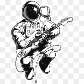 Transparent Fuego Vector Png - Astronaut Playing Electric Guitar, Png Download