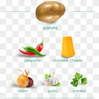 Image Shows Product Ingredients, Including A Potato, - Pepper And Salt Png, Transparent Png