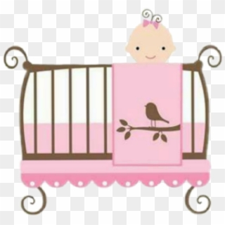 #babygirl #baby #crib - Pink Crib Clipart Png, Transparent Png