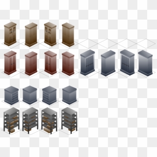 Isometric Cabinet Clip Arts - Cabinet In Iso View, HD Png Download