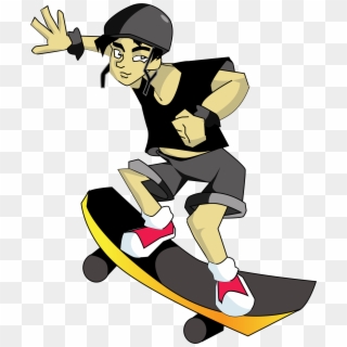 Transparent Skating Clipart - Skateboarding Clip Art, HD Png Download
