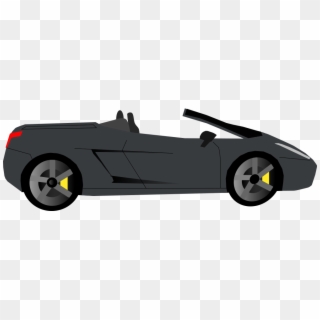 Black Cabrio Side View - Car Clipart Side View, HD Png Download