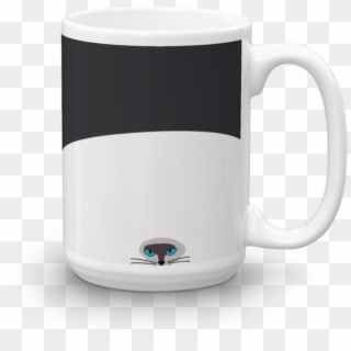 A Glossy Coffee Mug Featuring A Hypnotic Siamese - Mug, HD Png Download