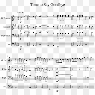 Time To Say Goodbye Sheet Music For Trumpet, French - Thank You Next Trumpet Sheet Music, HD Png Download