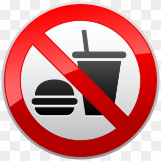 No Eating Or Drinking Prohibition Sign Png Clipart - No Eating Or Drinking Sign, Transparent Png