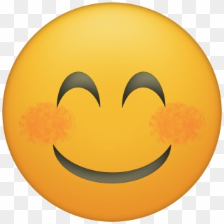 Blushing Happy Face Emoji Printable - Hungry Face Emoji Png, Transparent Png