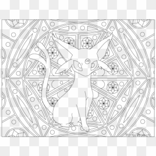 #196 Espeon Pokemon Coloring Page - Pokemon Adult Coloring Pages, HD Png Download