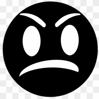 Black And White Angry Emoji, HD Png Download
