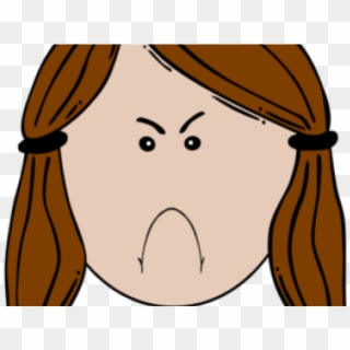 Angry Emoji Clipart Mad - Sad Girl Face Cartoon, HD Png Download