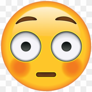 Flushed Face Emoji - Wide Eyed Emoji Png, Transparent Png