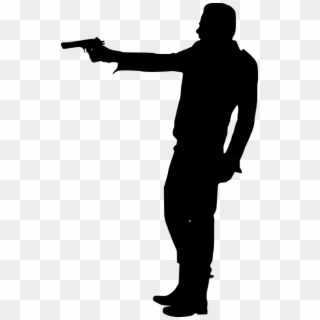 Man With Gun Silhouette Png, Transparent Png