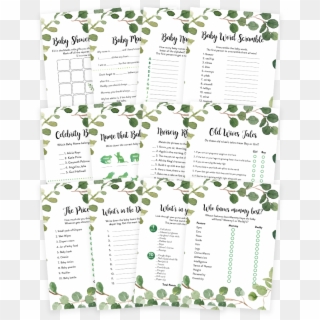 Greenery Foliage Baby Shower Game Pack, HD Png Download