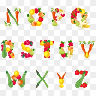 Alphabet In Fruits And Vegetables, HD Png Download