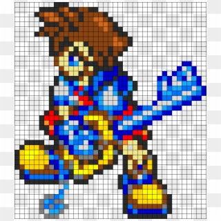 Sora Perler Bead Pattern / Bead Sprite - Kingdom Hearts Sora Pixel Art, HD Png Download