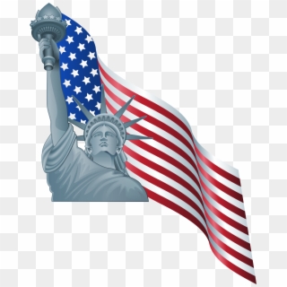 American Flag And Statue Of Liberty Png Clip Art, Transparent Png