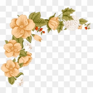 Free Png Download White Flower Frame Png Images Background - Floral Peach Border Design, Transparent Png