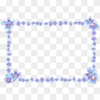 Frame Flowers Butterflies Purple Image - Forget Me Not Border, HD Png Download