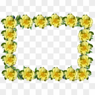 Yellow Flower Frame Png - Rose, Transparent Png