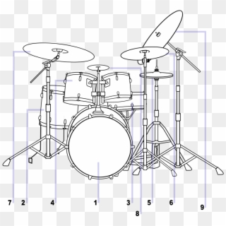 File - Drums Schematic - Svg - 爵士 鼓, HD Png Download